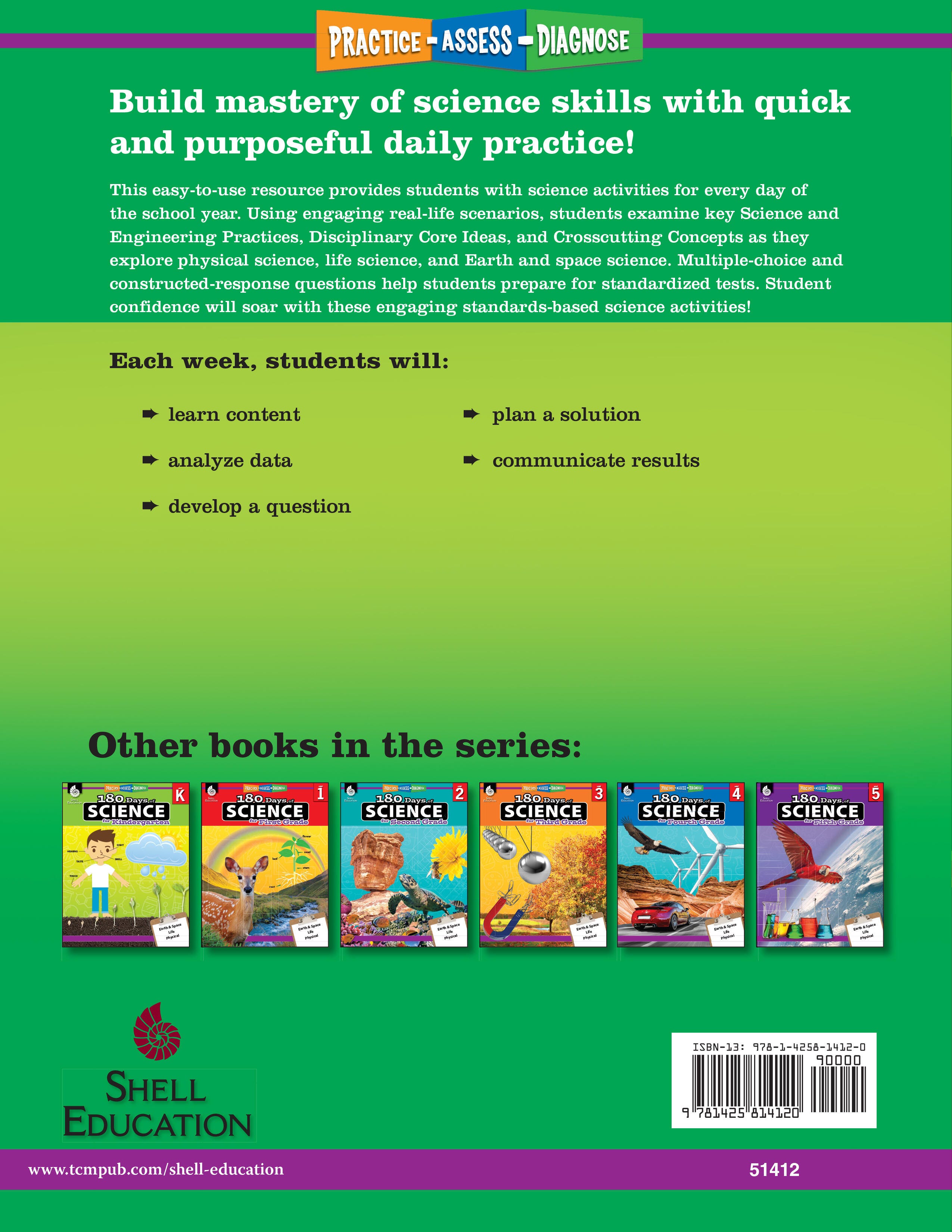 Shell Education 180 Days of Science Book for Sixth Grade | School